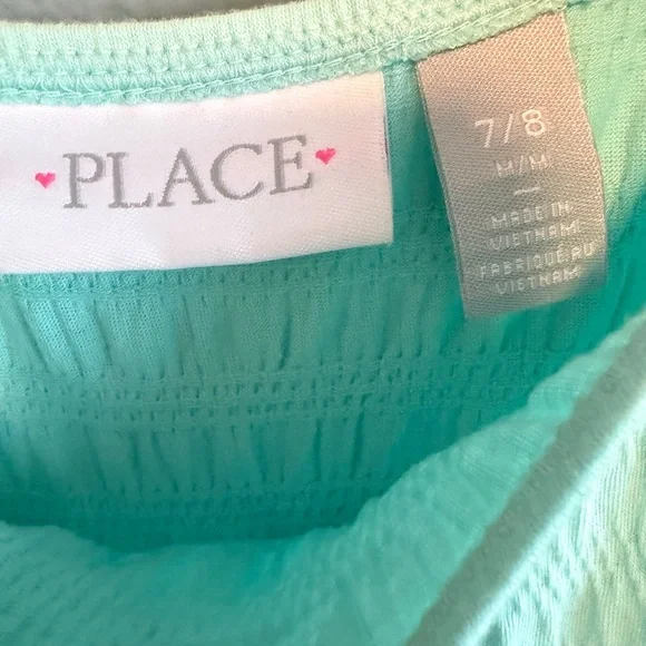 Place Aqua and Pink Floral Kids Dress - Picture 3 of 6